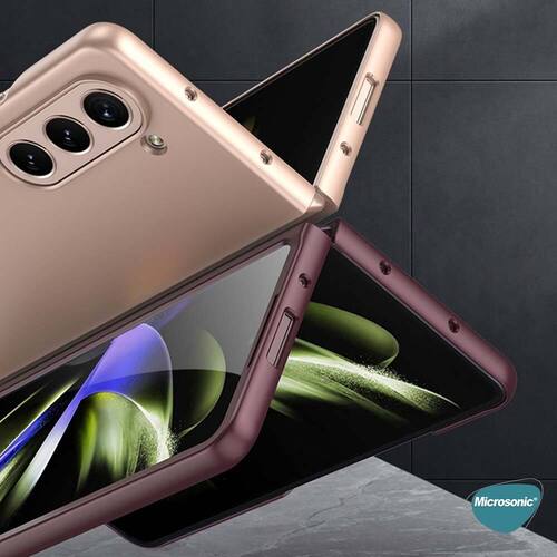 Microsonic Samsung Galaxy Z Fold 5 Kılıf Shape Hard Cover Rose Gold