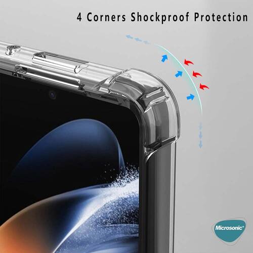 Microsonic Samsung Galaxy Z Fold 5 Kılıf Shock Absorbing Şeffaf