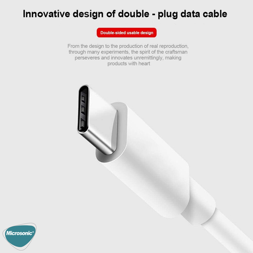 Microsonic Type-C to USB Kablo, Macbook iOS Typ-C to USB Dönüştürücü Adaptör Kablo Beyaz