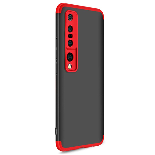 Microsonic Xiaomi Mi 10 Kılıf Double Dip 360 Protective Siyah Kırmızı