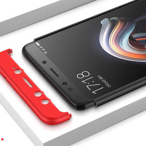 Microsonic Xiaomi Mi A2 (Mi 6X) Kılıf Double Dip 360 Protective Siyah Kırmızı