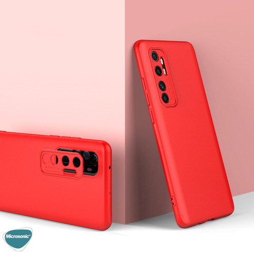 Microsonic Xiaomi Mi Note 10 Lite Kılıf Double Dip 360 Protective Kırmızı