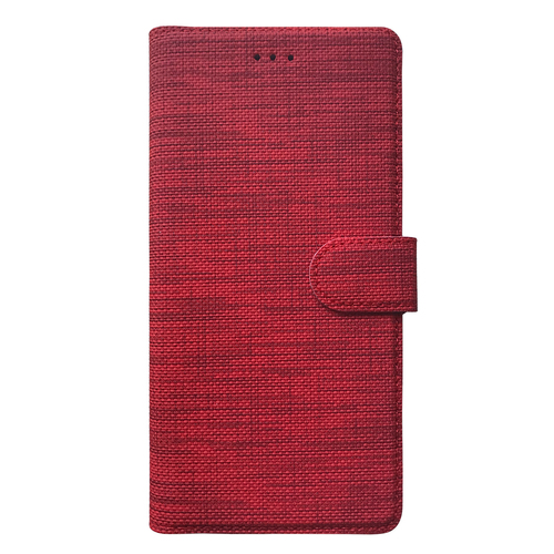 Microsonic Xiaomi Mi Note 10 Lite Kılıf Fabric Book Wallet Kırmızı