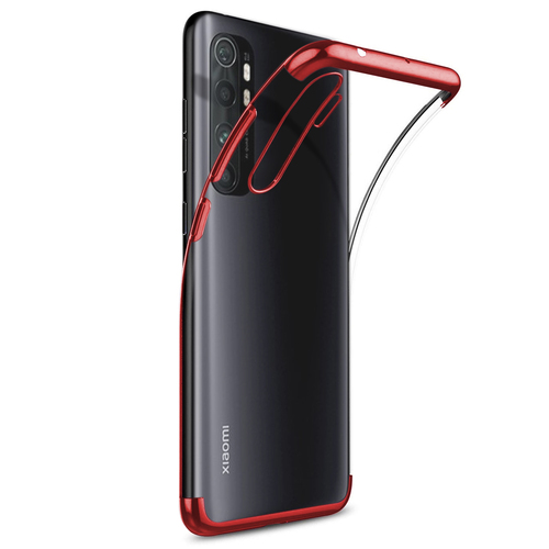 Microsonic Xiaomi Mi Note 10 Lite Kılıf Skyfall Transparent Clear Kırmızı