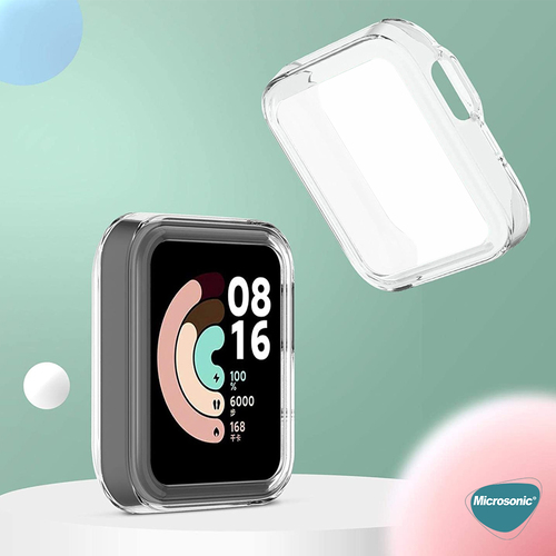 Microsonic Xiaomi Mi Watch Lite Kılıf 360 Full Round Soft Silicone Şeffaf