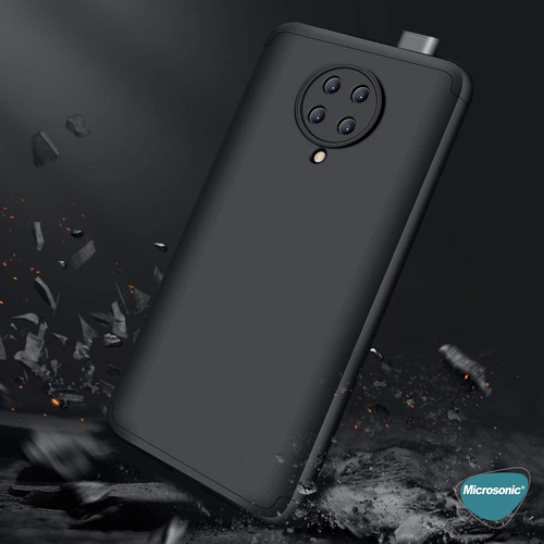 Microsonic Xiaomi Poco F2 Pro Kılıf Double Dip 360 Protective Siyah