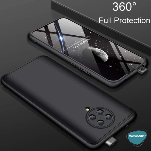 Microsonic Xiaomi Poco F2 Pro Kılıf Double Dip 360 Protective Siyah Gri