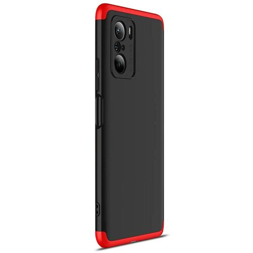 Microsonic Xiaomi Poco F3 Kılıf Double Dip 360 Protective Siyah Kırmızı