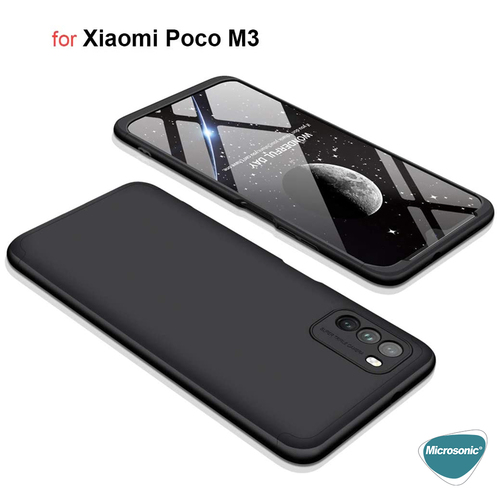 Microsonic Xiaomi Poco M3 Kılıf Double Dip 360 Protective Kırmızı