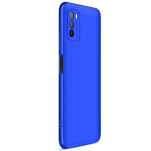 Microsonic Xiaomi Poco M3 Kılıf Double Dip 360 Protective Mavi