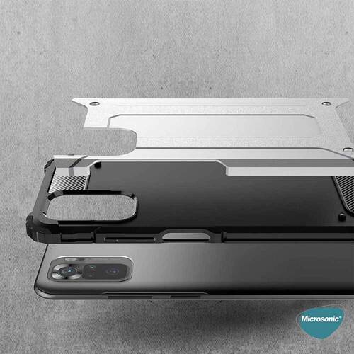 Microsonic Xiaomi Poco M5s Kılıf Rugged Armor Siyah