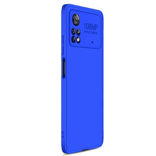 Microsonic Xiaomi Poco X4 Pro 5G Kılıf Double Dip 360 Protective Mavi