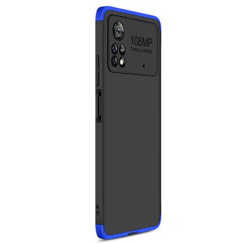 Microsonic Xiaomi Poco X4 Pro 5G Kılıf Double Dip 360 Protective Siyah Mavi