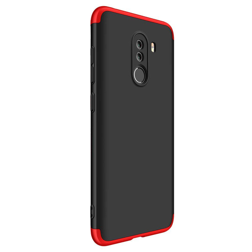 Microsonic Xiaomi Pocophone F1 Kılıf Double Dip 360 Protective Siyah Kırmızı