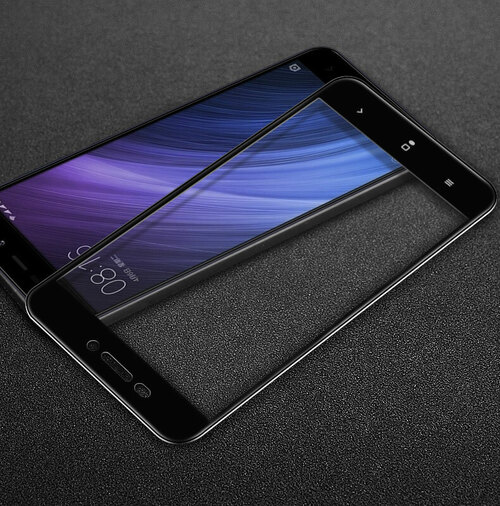 Microsonic Xiaomi Redmi 4A Tam Kaplayan Temperli Cam Ekran koruyucu Kırılmaz Film Siyah
