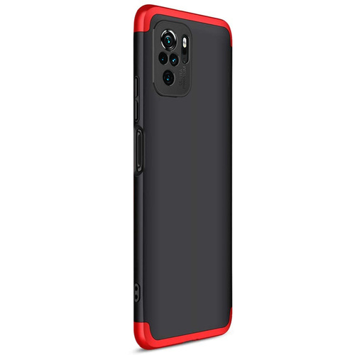 Microsonic Xiaomi Redmi Note 10 Kılıf Double Dip 360 Protective Siyah Kırmızı
