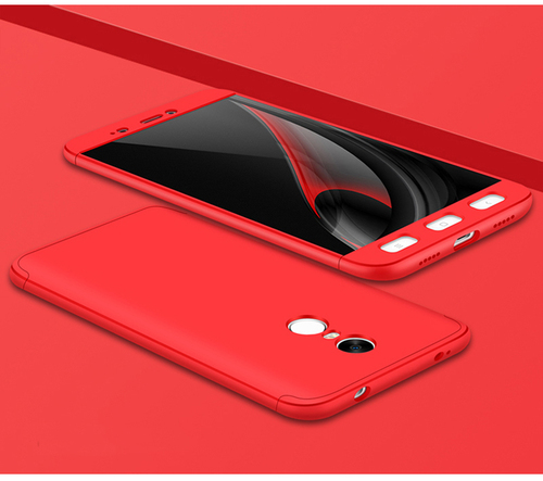 Microsonic Xiaomi Redmi Note 4X Kılıf Double Dip 360 Protective Kırmızı
