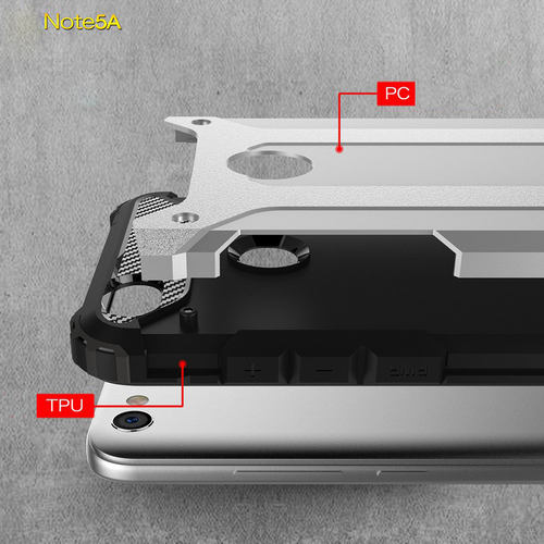 Microsonic Xiaomi Redmi Note 5A Kılıf Rugged Armor Gümüş