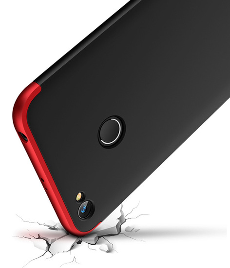 Microsonic Xiaomi Redmi Note 5A Prime Kılıf Double Dip 360 Protective Siyah Kırmızı