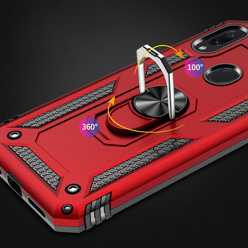 Microsonic Xiaomi Redmi Note 7 Kılıf Military Ring Holder Lacivert