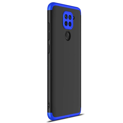 Microsonic Xiaomi Redmi Note 9 Kılıf Double Dip 360 Protective Siyah Mavi