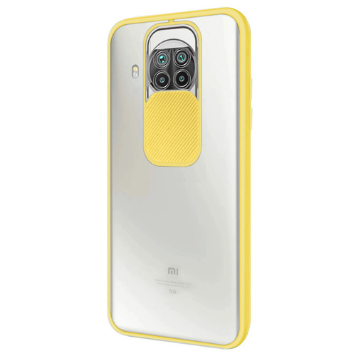 Microsonic Xiaomi Redmi Note 9 Pro 5G Kılıf Slide Camera Lens Protection Sarı